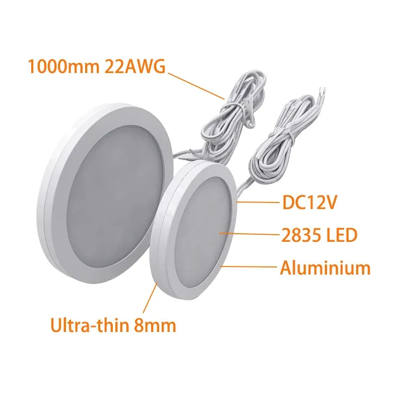 12V Ultra-Thin Aluminum LED Puck Lights - Mini Ceiling, Cabinets & RV Lighting