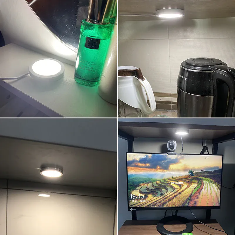 12V Ultra-Thin Aluminum LED Puck Lights - Mini Ceiling, Cabinets & RV Lighting