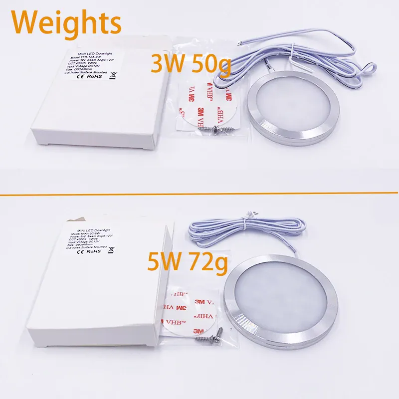 12V Ultra-Thin Aluminum LED Puck Lights - Mini Ceiling, Cabinets & RV Lighting