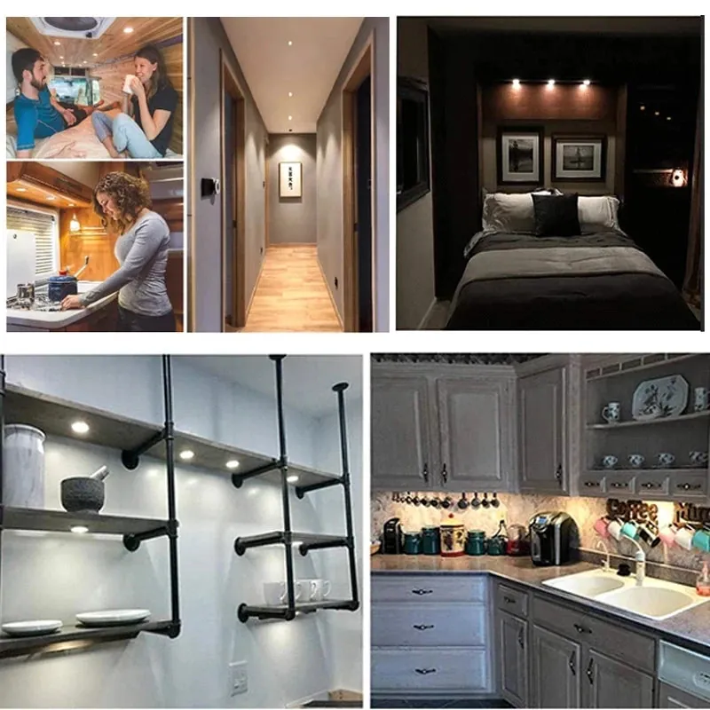 12V Ultra-Thin Aluminum LED Puck Lights - Mini Ceiling, Cabinets & RV Lighting