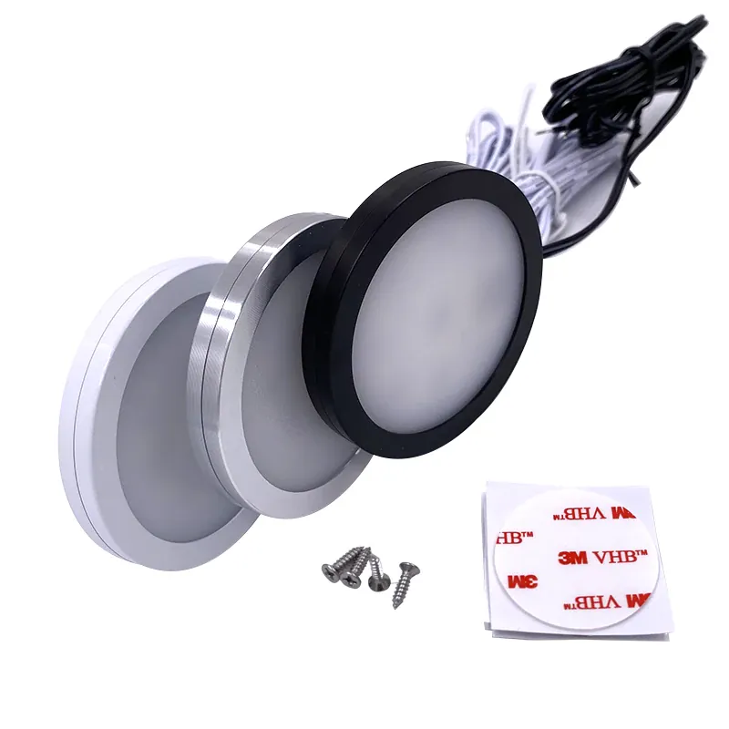 12V Ultra-Thin Aluminum LED Puck Lights - Mini Ceiling, Cabinets & RV Lighting