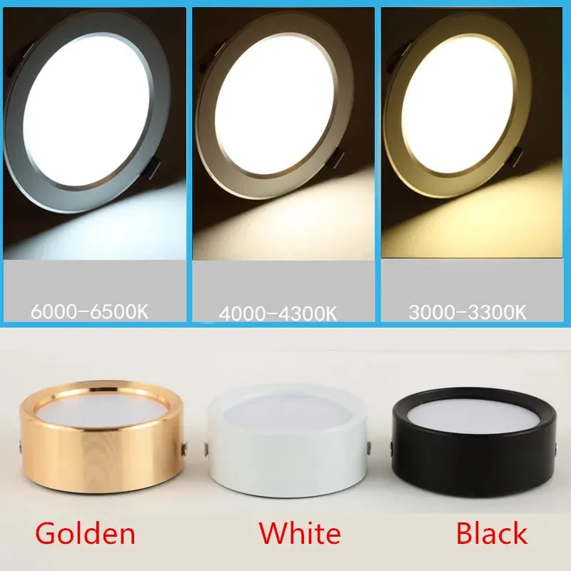12V Aluminum Under Cabinet LED Puck Lights - Surface Mount, Multiple Wattage Options