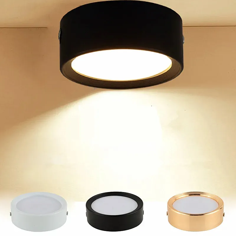 12V Aluminum Under Cabinet LED Puck Lights - Surface Mount, Multiple Wattage Options