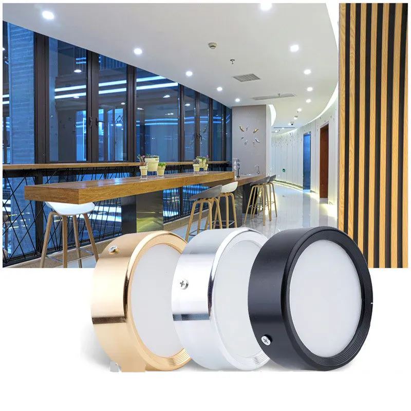 12V Aluminum Under Cabinet LED Puck Lights - Surface Mount, Multiple Wattage Options