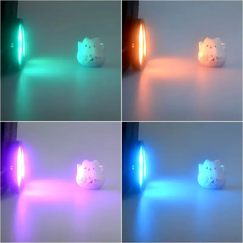 Dual-Head 2-in-1 USB RGB Under Cabinet LED Puck Lights - Remote Control, 16-Color, 5V