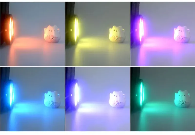 Dual-Head 2-in-1 USB RGB Under Cabinet LED Puck Lights - Remote Control, 16-Color, 5V