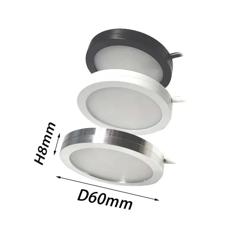 USB Under Cabinet LED Puck Lights — Switch Control, High CRI, Aluminum Body, 5V