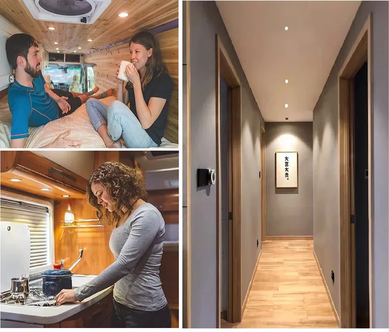 USB Under Cabinet LED Puck Lights — Switch Control, High CRI, Aluminum Body, 5V