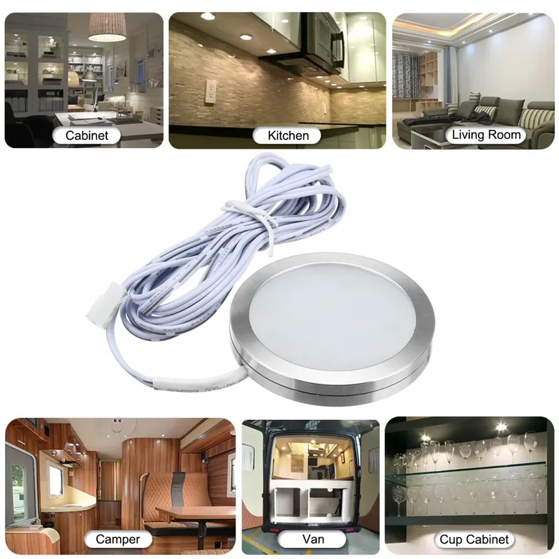 Tuya Zigbee Smart Under Cabinet LED Puck Lights - 12V, App & Voice Control, Full Kit