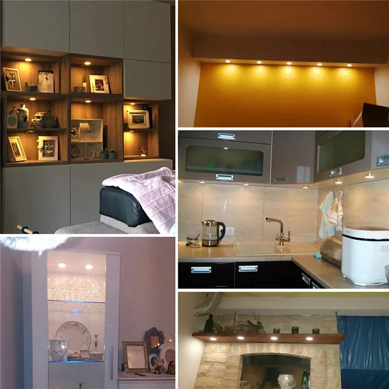 Tuya Zigbee Smart Under Cabinet LED Puck Lights - 12V, App & Voice Control, Full Kit