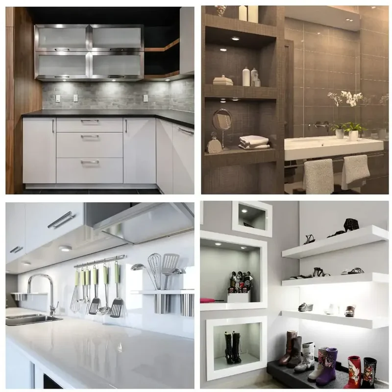 Tuya Zigbee Smart Under Cabinet LED Puck Lights - 12V, App & Voice Control, Full Kit