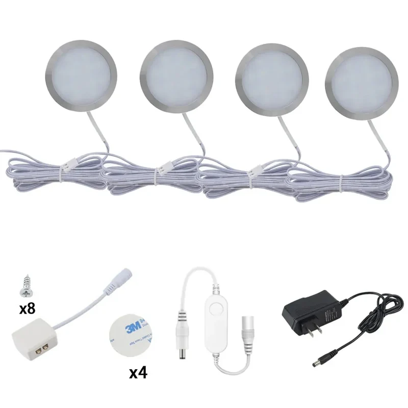 Tuya Zigbee Smart Under Cabinet LED Puck Lights - 12V, App & Voice Control, Full Kit