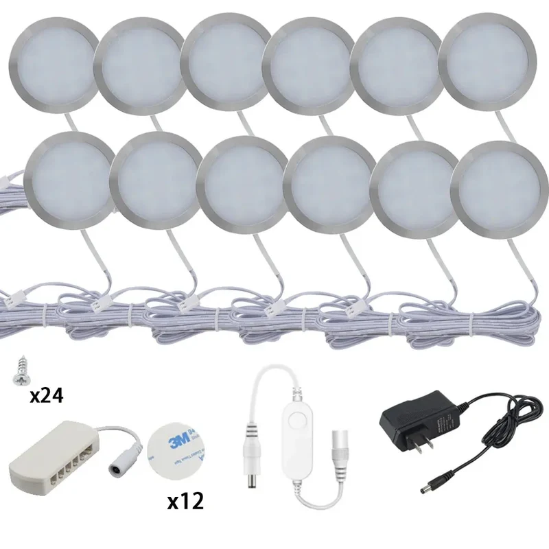 Tuya Zigbee Smart Under Cabinet LED Puck Lights - 12V, App & Voice Control, Full Kit