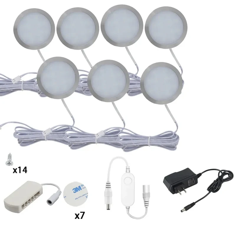 Tuya Zigbee Smart Under Cabinet LED Puck Lights - 12V, App & Voice Control, Full Kit