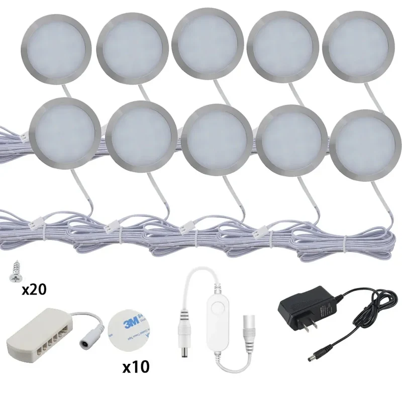 Tuya Zigbee Smart Under Cabinet LED Puck Lights - 12V, App & Voice Control, Full Kit