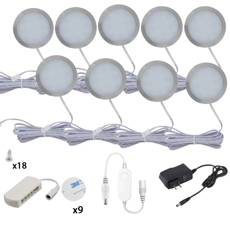 Tuya Zigbee Smart Under Cabinet LED Puck Lights - 12V, App & Voice Control, Full Kit