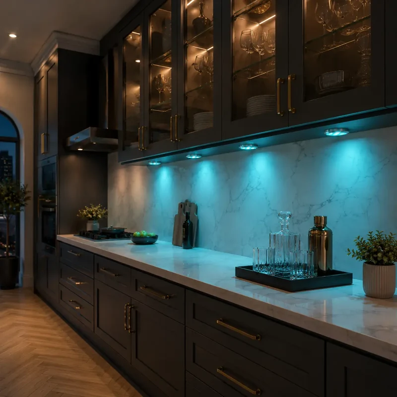 Tuya WiFi RGB Under Cabinet LED Puck Lights - 12V, App & Voice Control, Dimmable