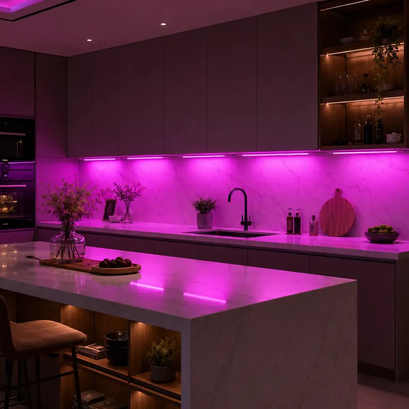 Tuya WiFi Under Cabinet LED Light Bar - 6-Pin RGBCCT, Dimmable, Motion Sensor