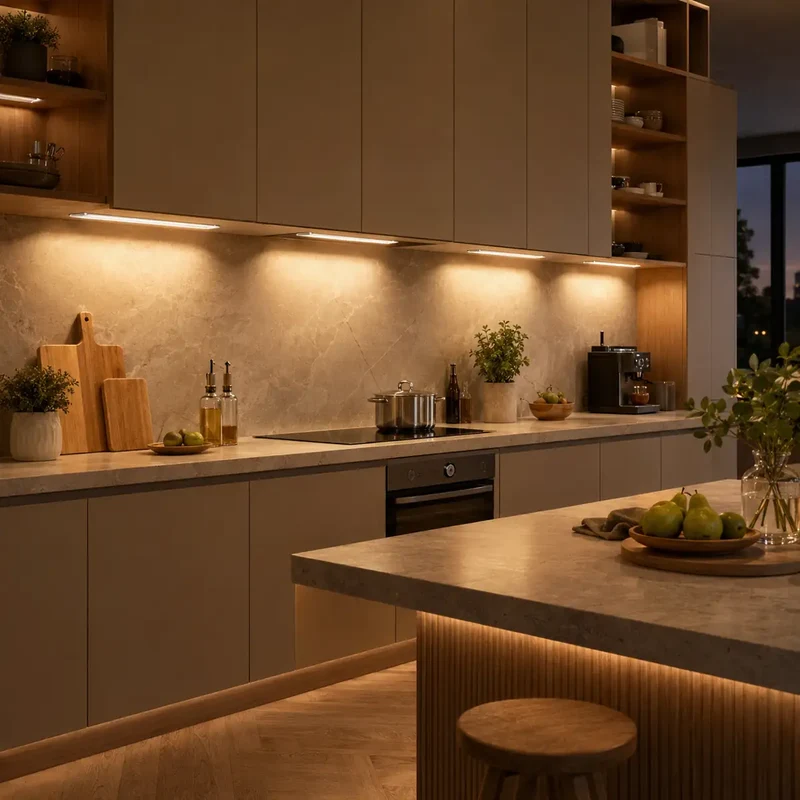 Tuya WiFi Under Cabinet LED Light Bar - 6-Pin RGBCCT, Dimmable, Motion Sensor
