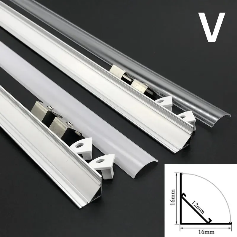 Aluminum LED Corner Channel Holder - 50cm Profile for Cabinet Light Bars