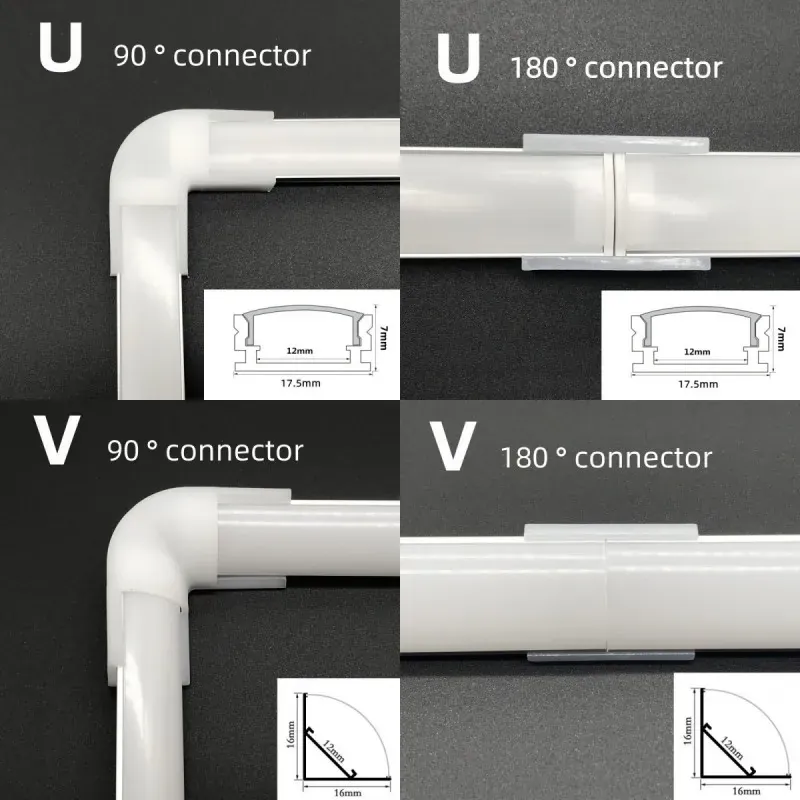Aluminum LED Corner Channel Holder - 50cm Profile for Cabinet Light Bars