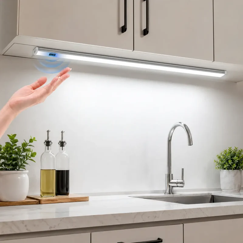 Hand Sweep Motion Sensor Under Cabinet LED Light Bar Kit - 12V Aluminum