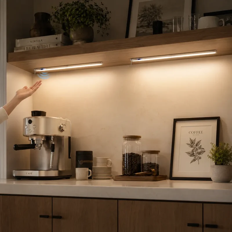 Hand Sweep Motion Sensor Under Cabinet LED Light Bar Kit - 12V Aluminum