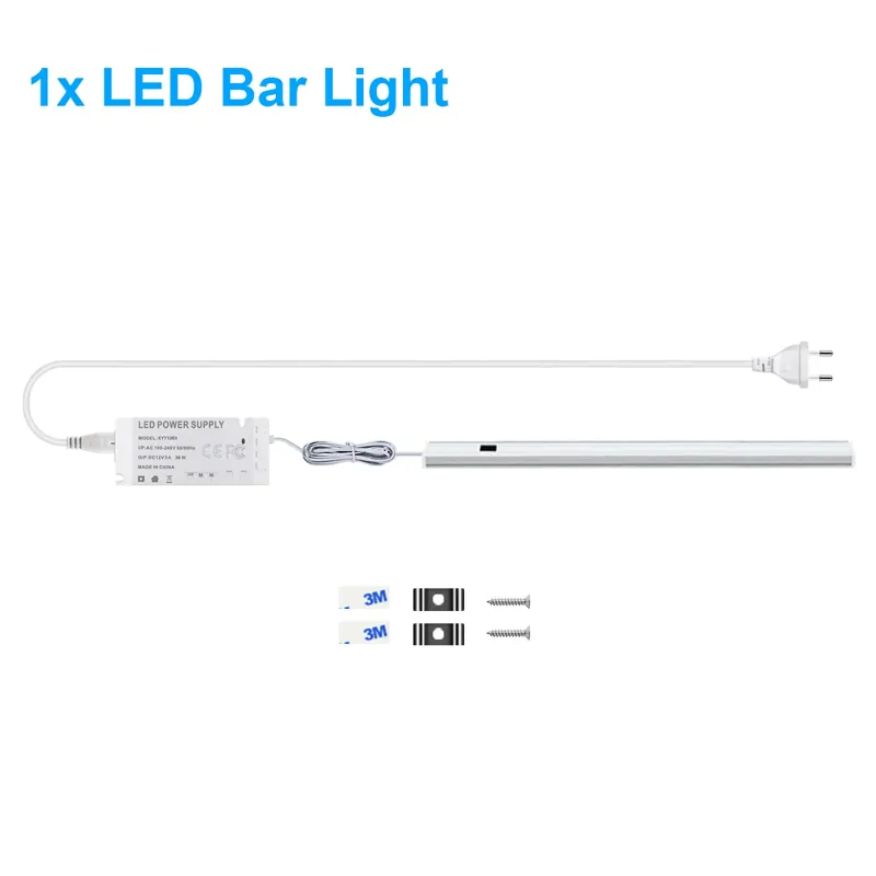 Hand Sweep Motion Sensor Under Cabinet LED Light Bar Kit - 12V Aluminum