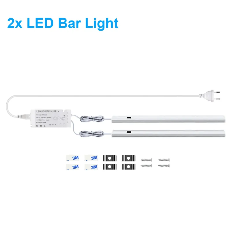 Hand Sweep Motion Sensor Under Cabinet LED Light Bar Kit - 12V Aluminum