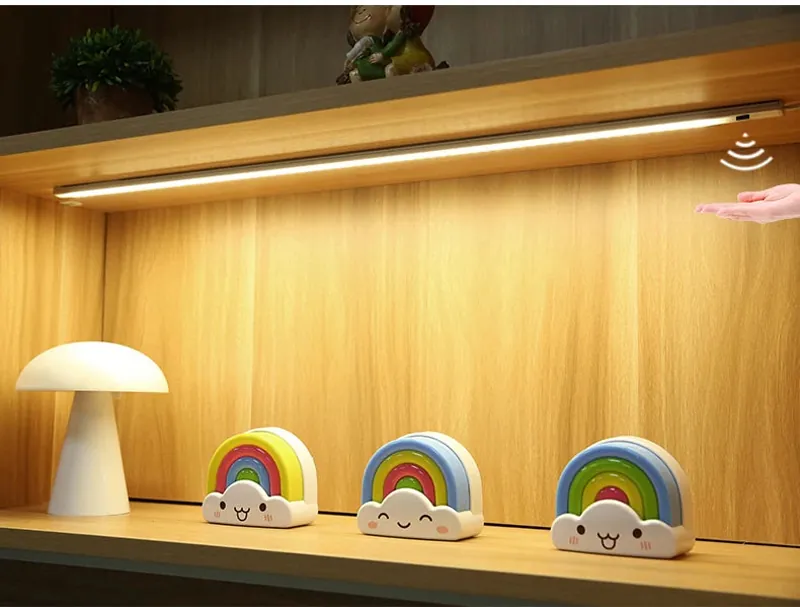 Hand Wave Sensor Under Cabinet LED Light Bar - USB Powered, 3-Color Aluminum