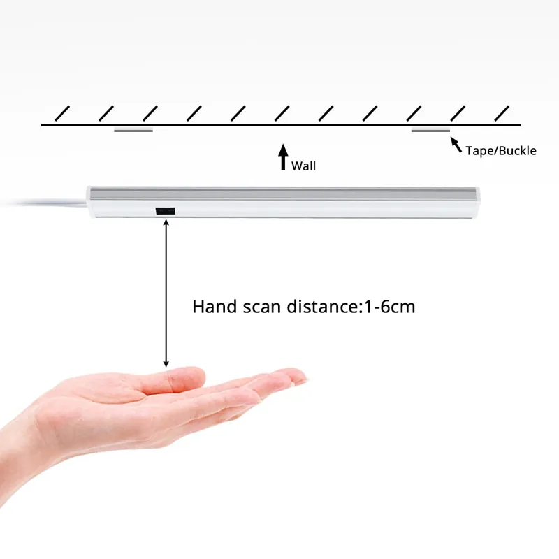 Hand Wave Sensor Under Cabinet LED Light Bar - USB Powered, 3-Color Aluminum