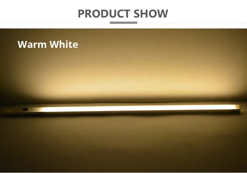 Hand Wave Sensor Under Cabinet LED Light Bar - USB Powered, 3-Color Aluminum