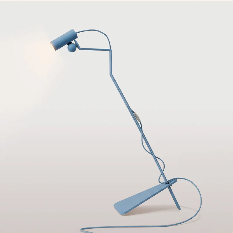 Lampadaire inclinable avec spot magnétique orientable - Mario Tubo - Bleu