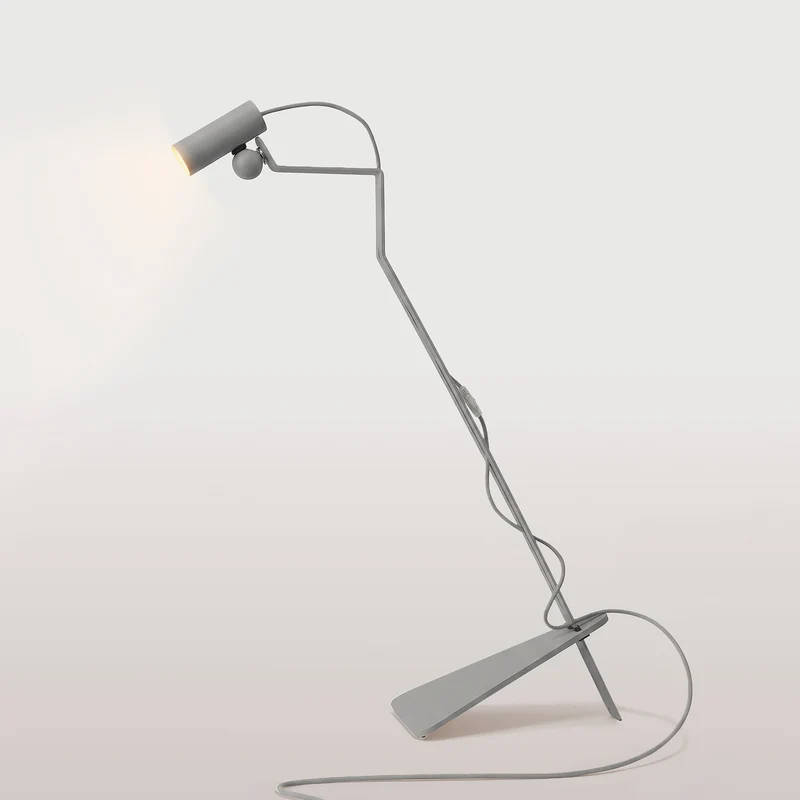 Lampadaire inclinable avec spot magnétique orientable - Mario Tubo - Gris