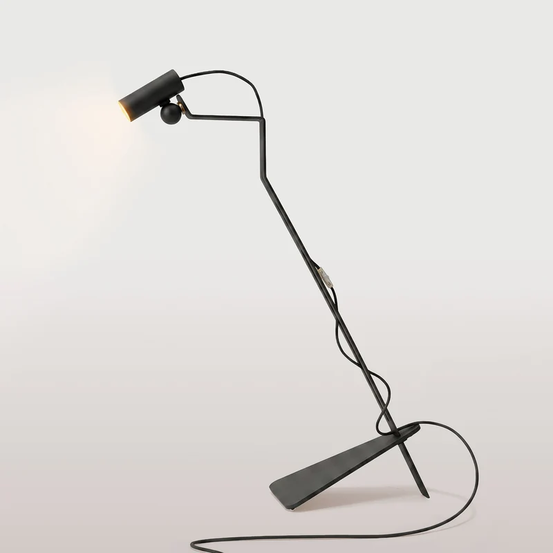 Lampadaire inclinable avec Spot magnétique orientable - Mario Tubo - Noir