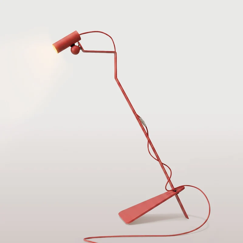 Lampadaire inclinable avec spot magnétique orientable - Mario Tubo - Rouge