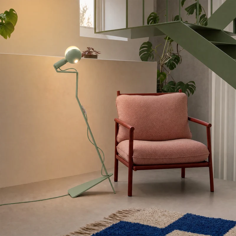 Lampadaire inclinable avec Ampoule LED G125 peinte - Mario Talia - Vert