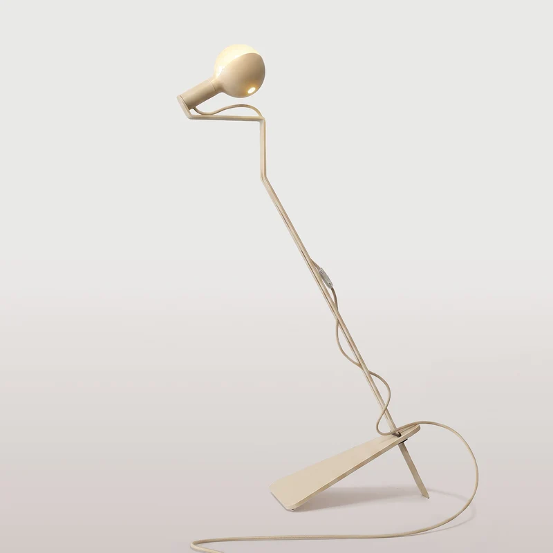 Lampadaire inclinable avec ampoule LED G125 peinte - Mario Talia - Crème