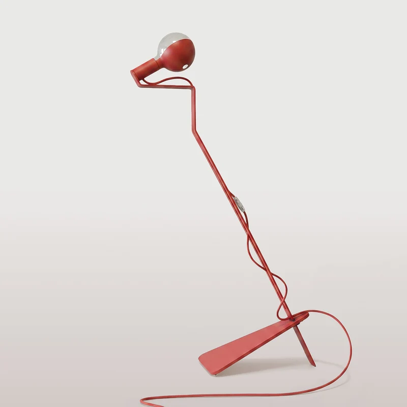Lampadaire inclinable avec ampoule LED G125 peinte - Mario Talia - Rouge