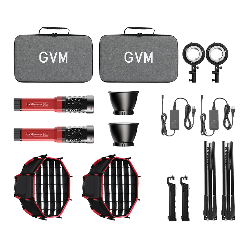 GVM PD60C RGB Pocket LED Monolight (2-Light Kit)