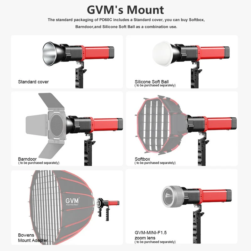 GVM PD60C RGB Pocket LED Monolight (2-Light Kit)