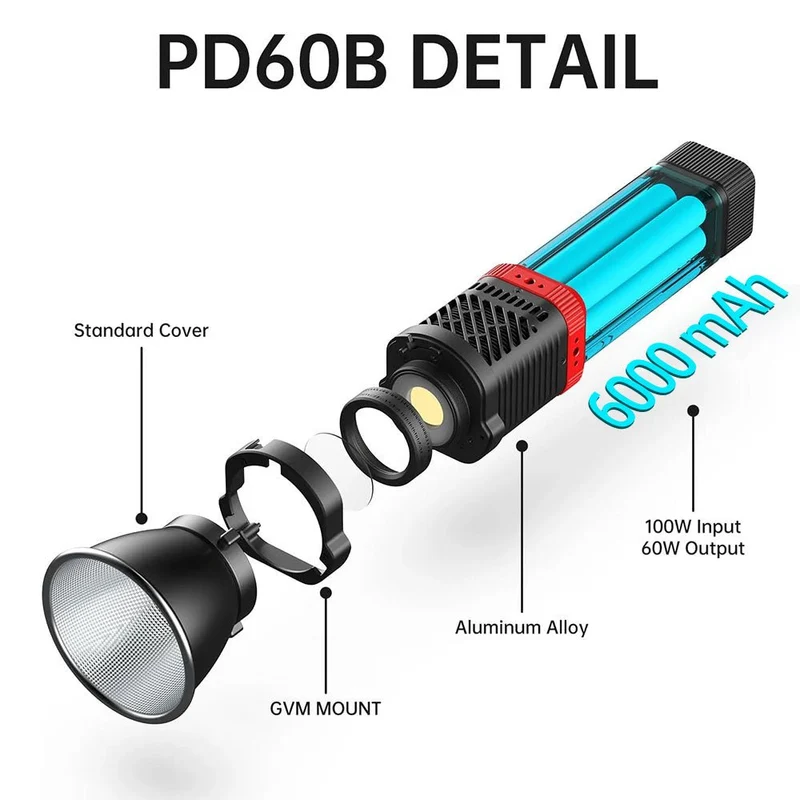 GVM PD60B 60W Hand-held LED Light Spotlights
