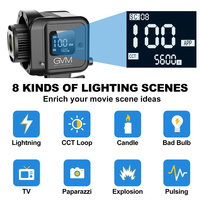 GVM SD80D 80w Bi-Color Spotlight Daylight 3 kits