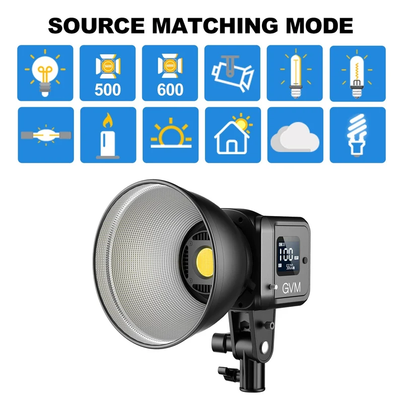GVM SD80D 80w Bi-Color Spotlight Daylight 3 kits