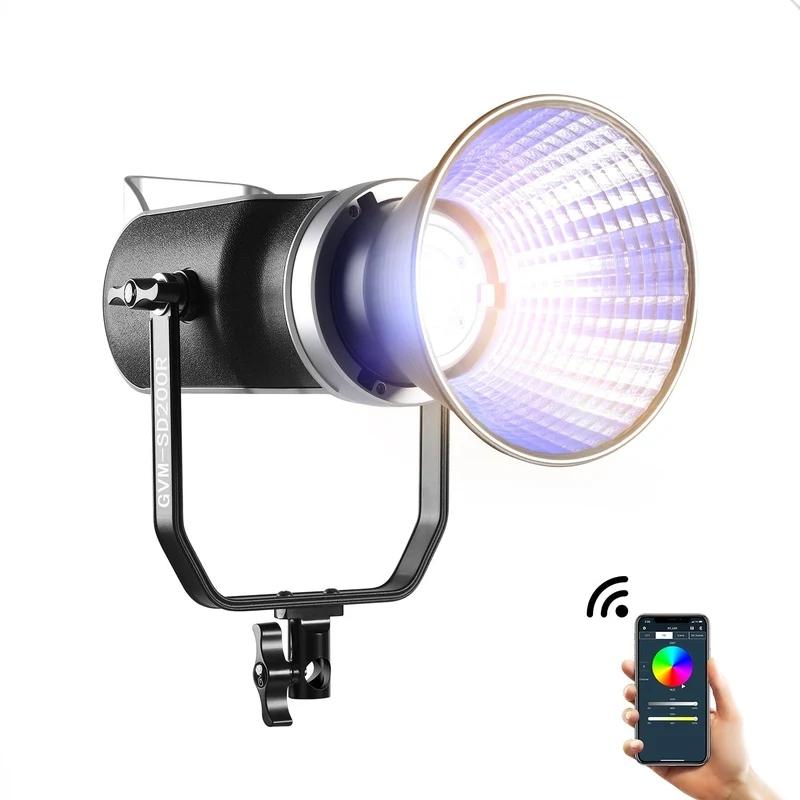GVM SD200R RGB Bi-Color LED Video Light Monolight（2-Light kit）