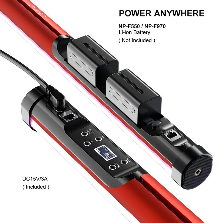 GVM BD25R RGB Tube Light with Softbox, 2 Packs 25W Handheld Wand Light, 24" Full Color LED Tube Light, 2700-10000K Stick Light with APP/DMX Control, 12 Scene Effects, MESH Networking Control Led Video Light