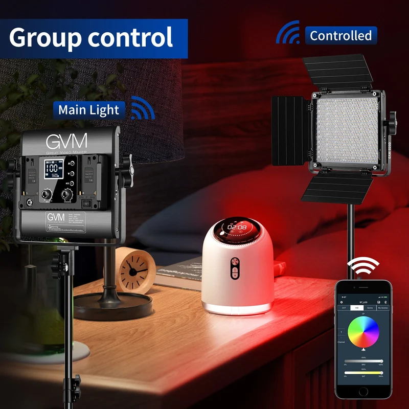 GVM 850D rgb led studio video light kit(2-light kit)