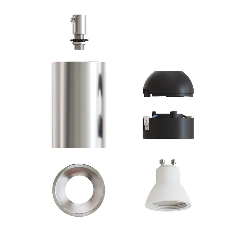 Spot GU10 Spotlight LED Bispot - Chrome / Titane satiné