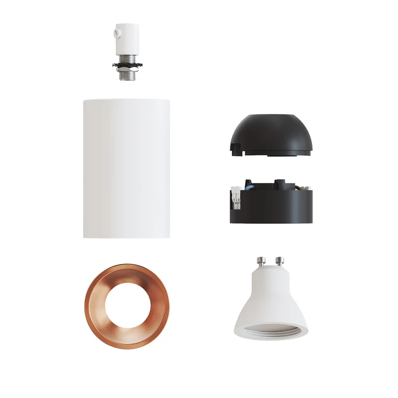 Spot GU10 Spotlight LED Bispot - Blanc mat / Cuivre satiné