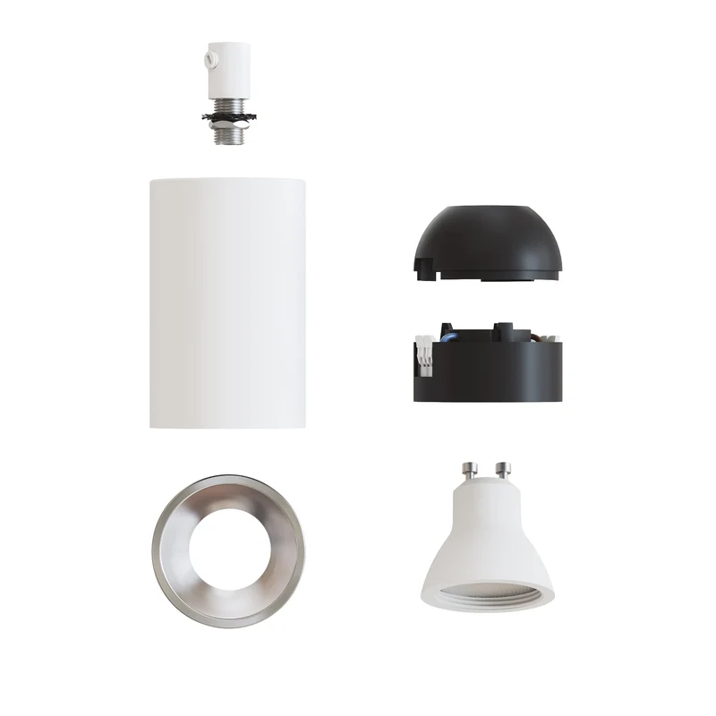 Spot GU10 Spotlight LED Bispot - Blanc mat / Titane satiné